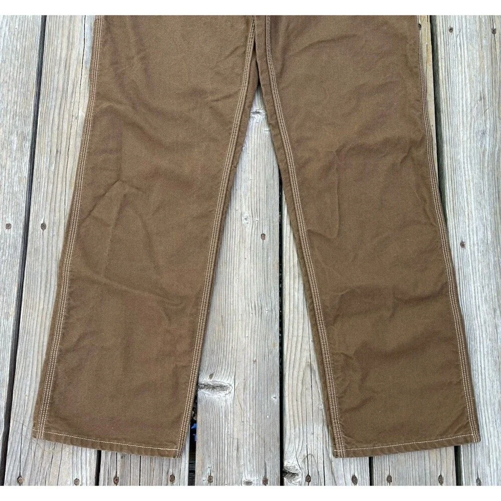 Carhartt FR Men's 36X35 Washed Duck Work Dungaree Pants Mid Brown 100791-246